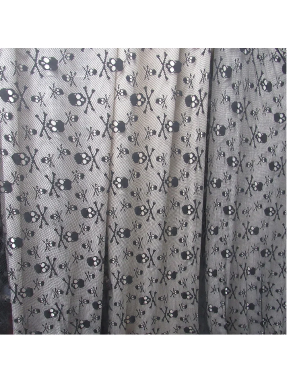 Goth Skull Mesh Netting Fabric 72x72 Halloween Punk Grunge Alternative Home